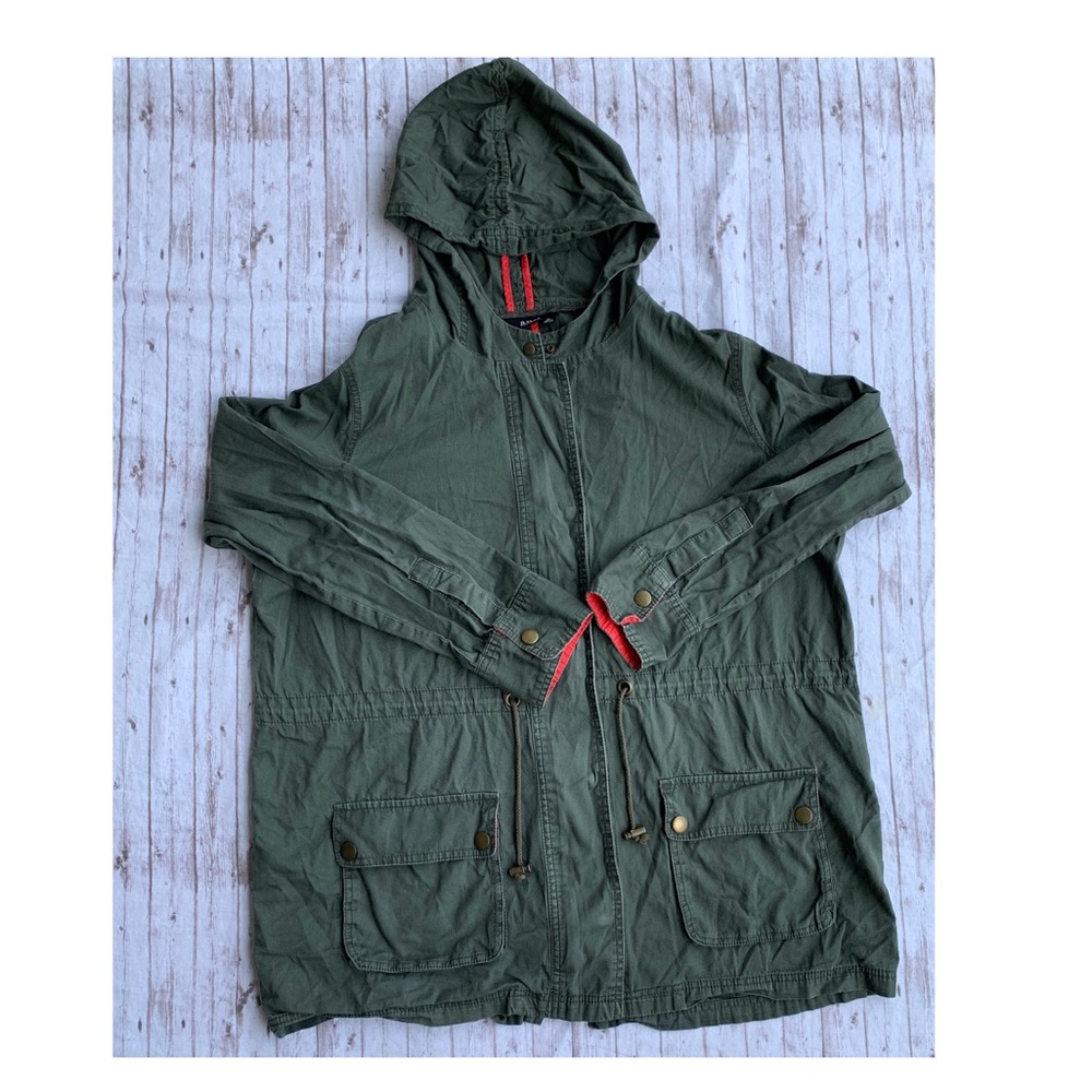 Army Green Jacket w/ Coral Trim